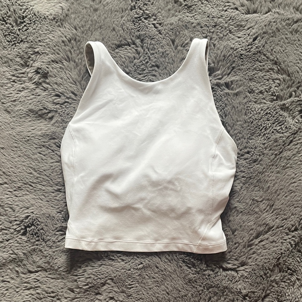 Lululemon Align High-Neck Cropped White Tank (C/D cup)